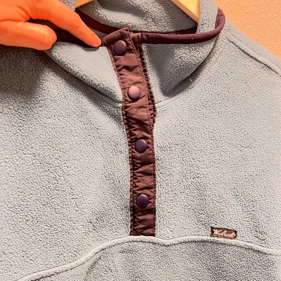 vintage Woolrich Womens Fleece Pullover jacket Button-Up Collar blue size Large - Picture 7 of 7